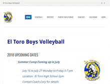 Tablet Screenshot of eltoroboysvolleyball.com